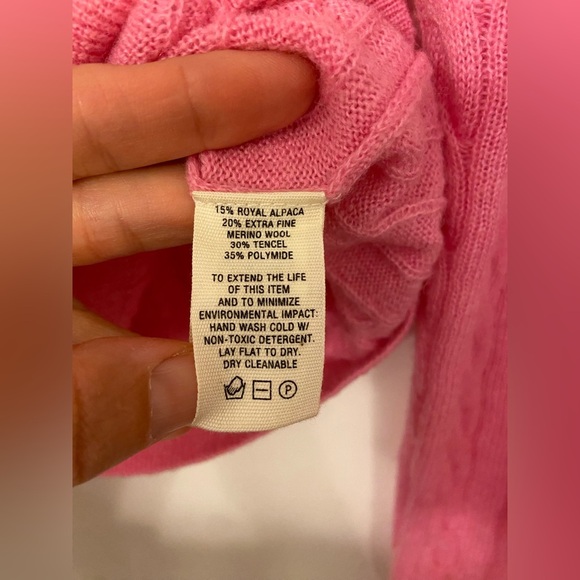 Alex Mill Mini Pink Knit Cardigan Sweater Alpaca Blend Pink Size Small - Picture 7 of 10